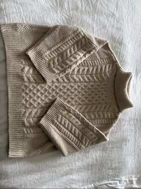 Calvin Klein Men's Beige Cable Turtleneck Sweater